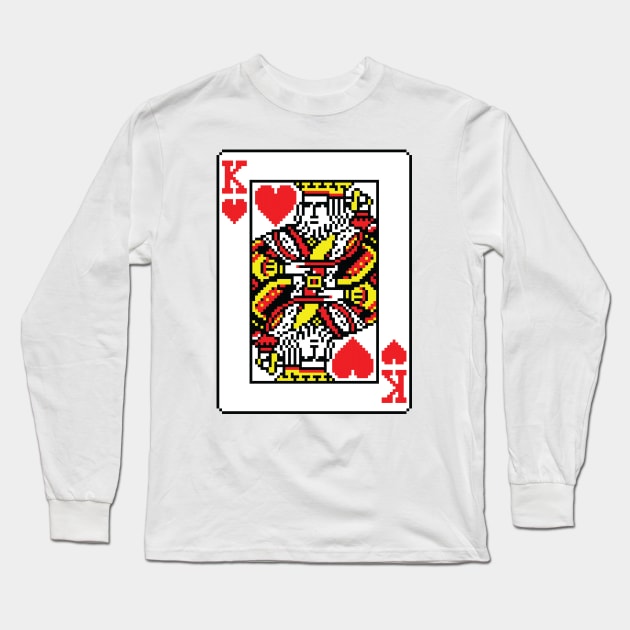 King of Hearts Pixel Art Long Sleeve T-Shirt by inotyler
